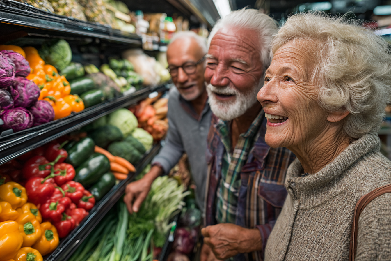Старші люди обирають здорові продукти